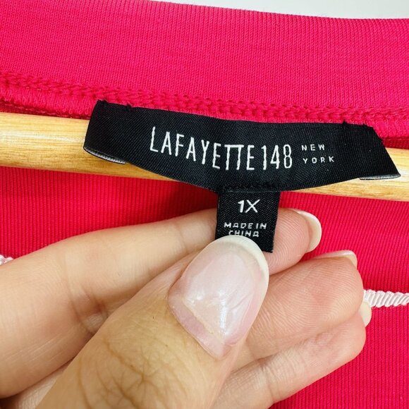 Lafayette 148 Dark Pink Magenta Scoop Neck Stretch Tank Top Blouse Plus Size 2X - Picture 7 of 9